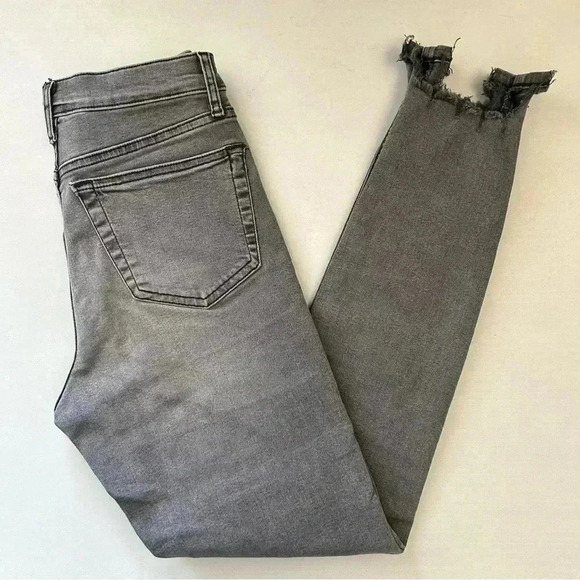 Topshop Jamie High  Rise Skinny Jeans Jagged Hem Cropped Ankle Grey Size 26 - Picture 14 of 15